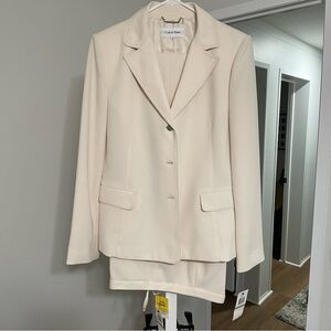Calvin Klein Ivory Suit Set size 12 NWT